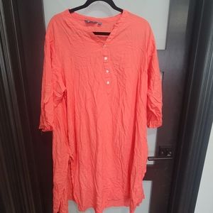 A.L.L. A Little Larger Coral tunic Sz XL
